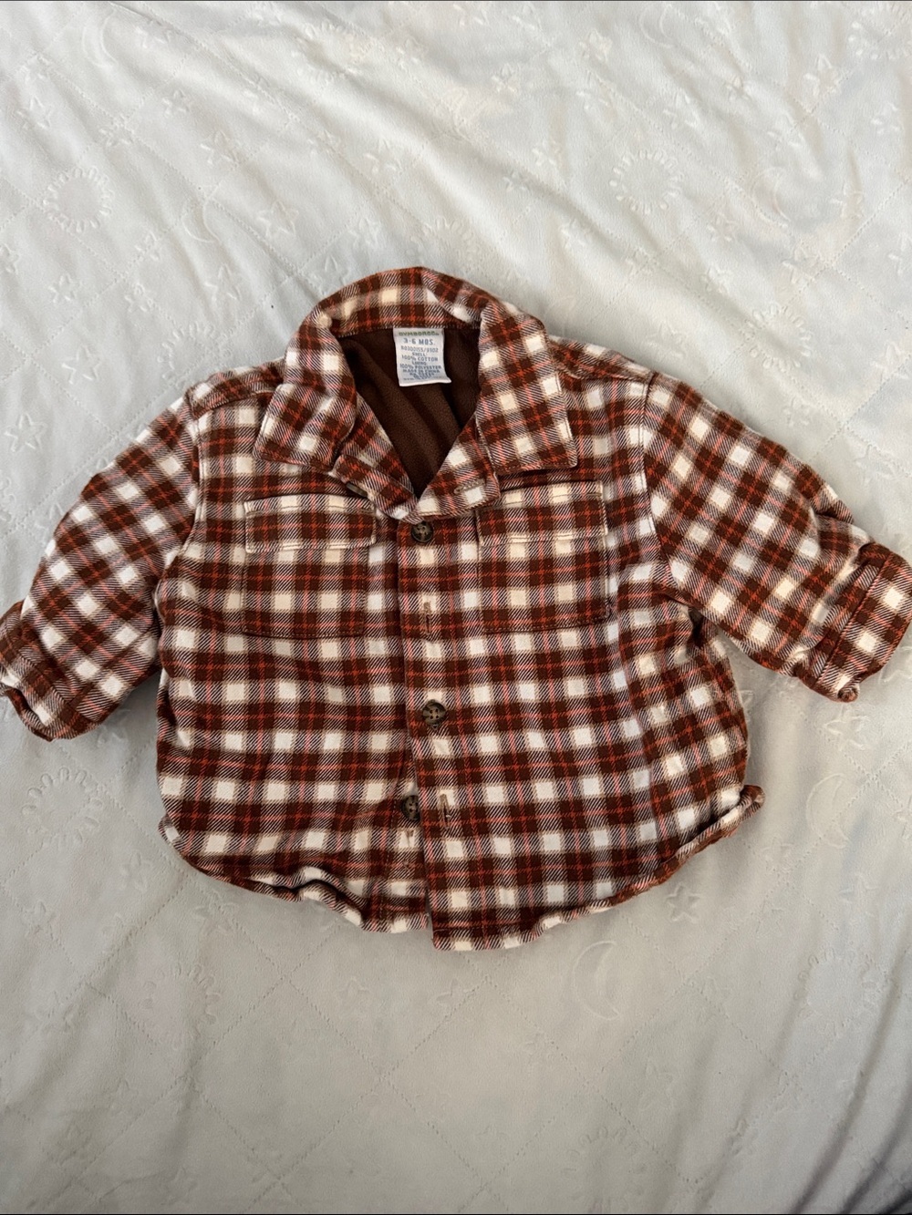 Baby thanksgiving'Gobble Gobble' top with Brown Plaid Shirt3-6 months - Picture 2 of 8
